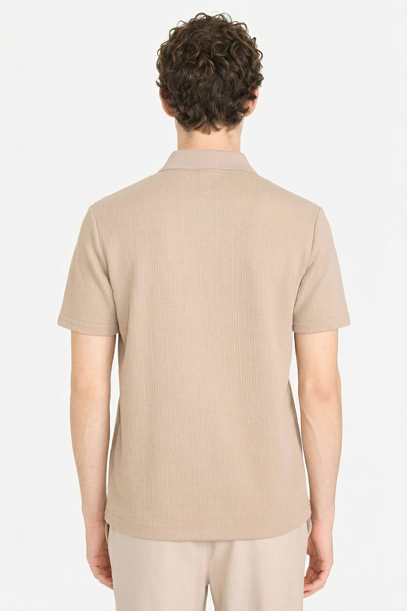 DeFacto Beige Man Regular Fit Polo Collar Polo T-Shirt Casual - Image 5